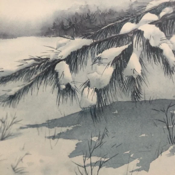 Winter Landscape Framed Artwork Signed - Picture 6 of 16